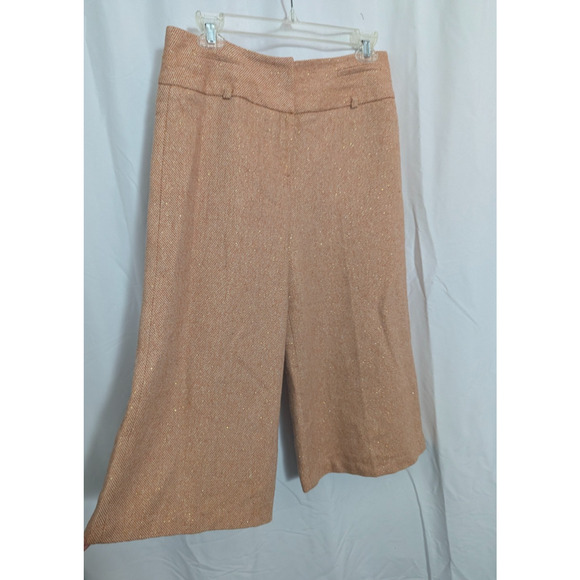 00s Signature Larry Levine Orange Tweed 2pc Culotte Suit Size 8 Wool Blend - Picture 4 of 8